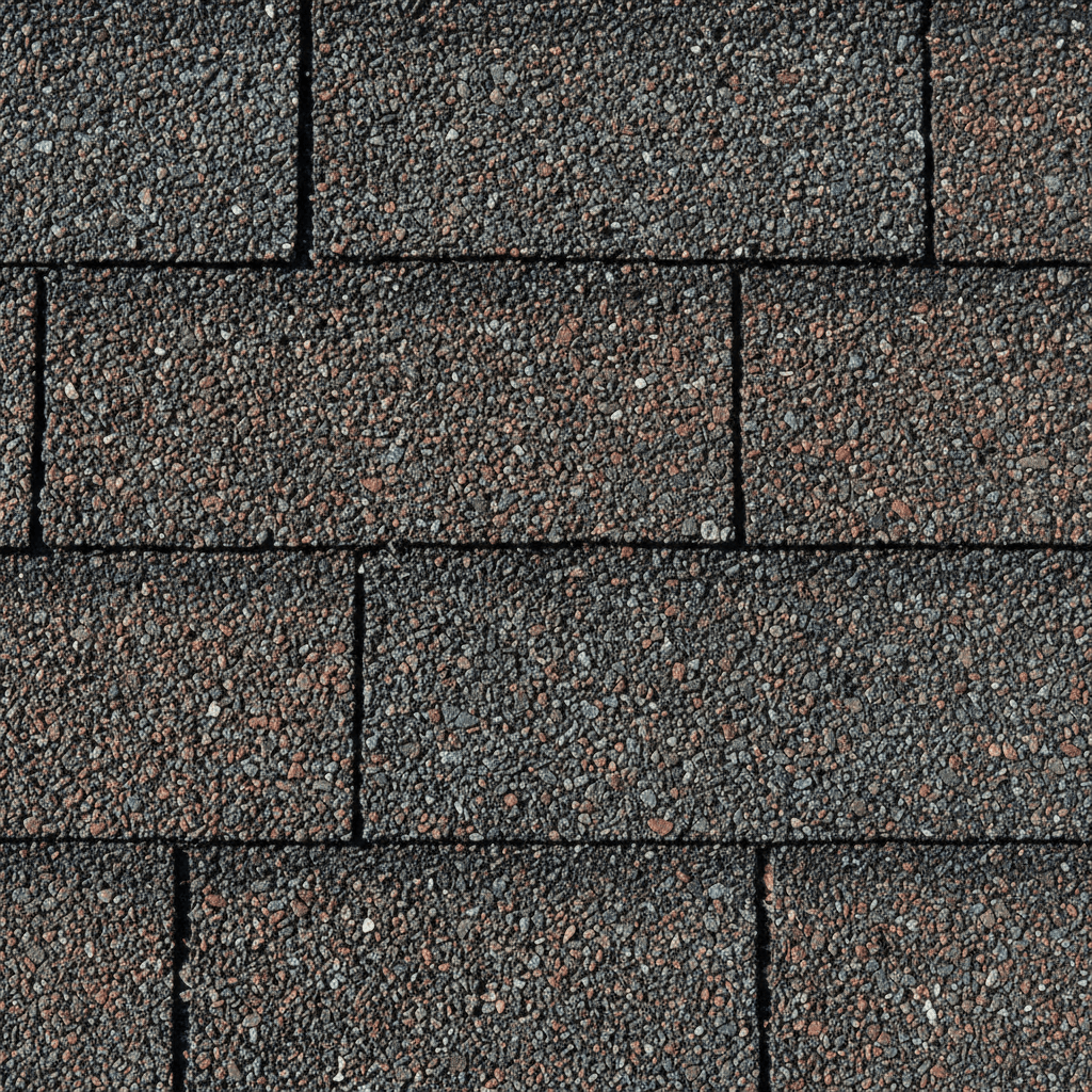 Textured roofing shingles close up