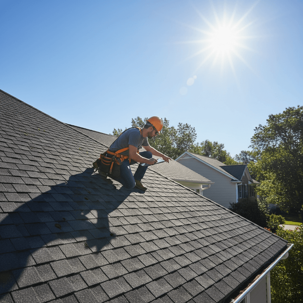 Roof inspection on a North Carolina home