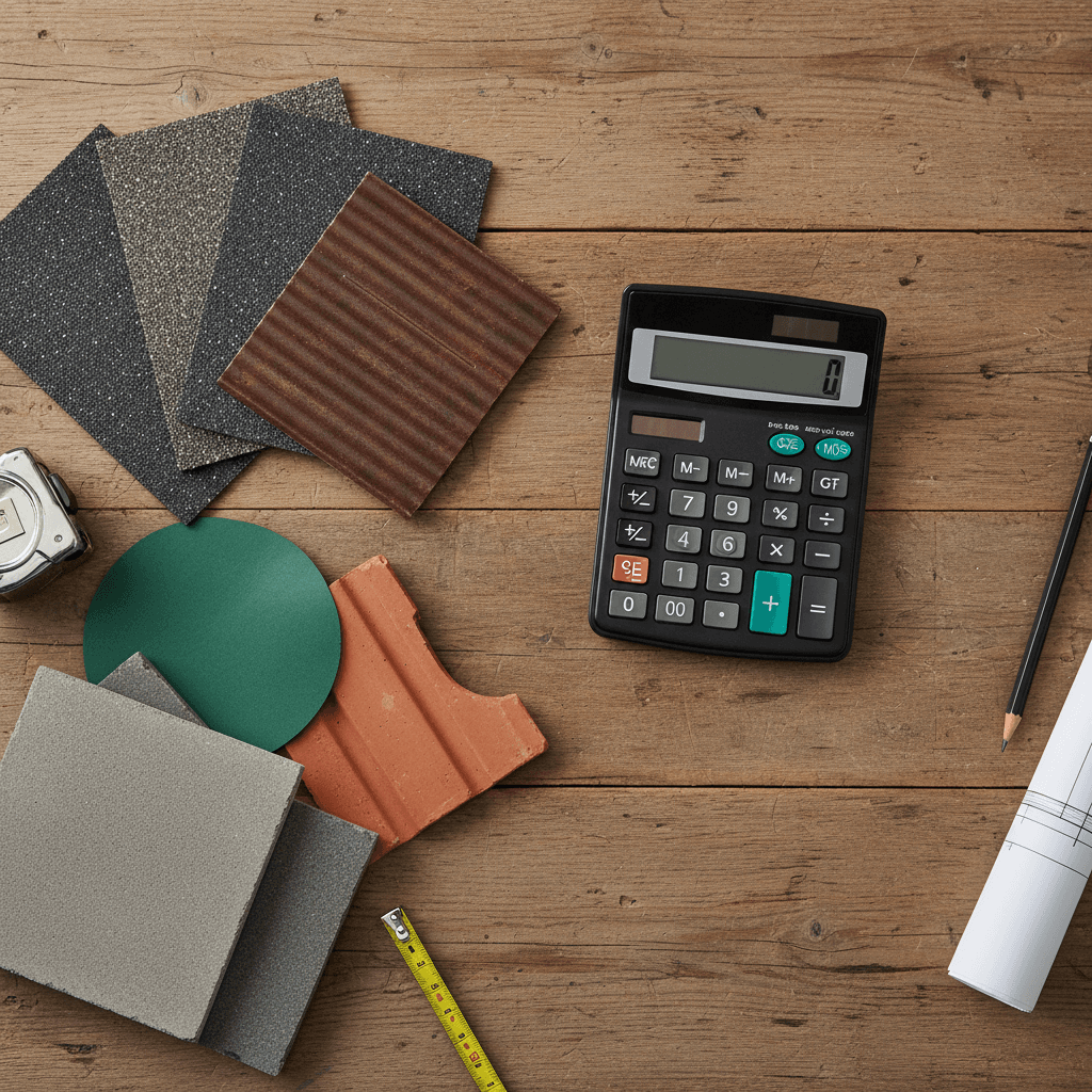 Roofing cost calculator and shingle samples