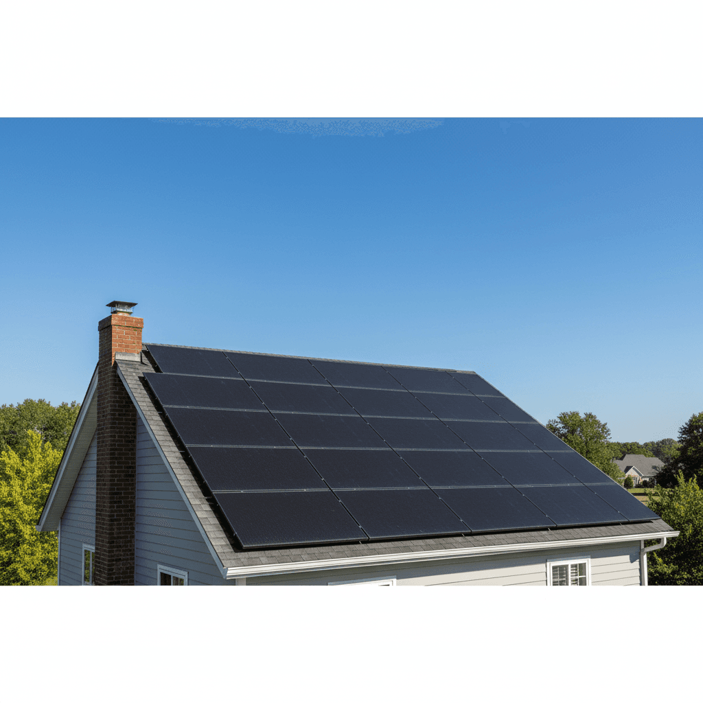Solar panels installed on a home roof
