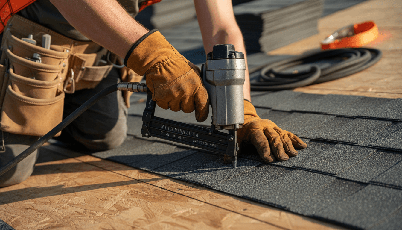 Lightweight nailer on roof