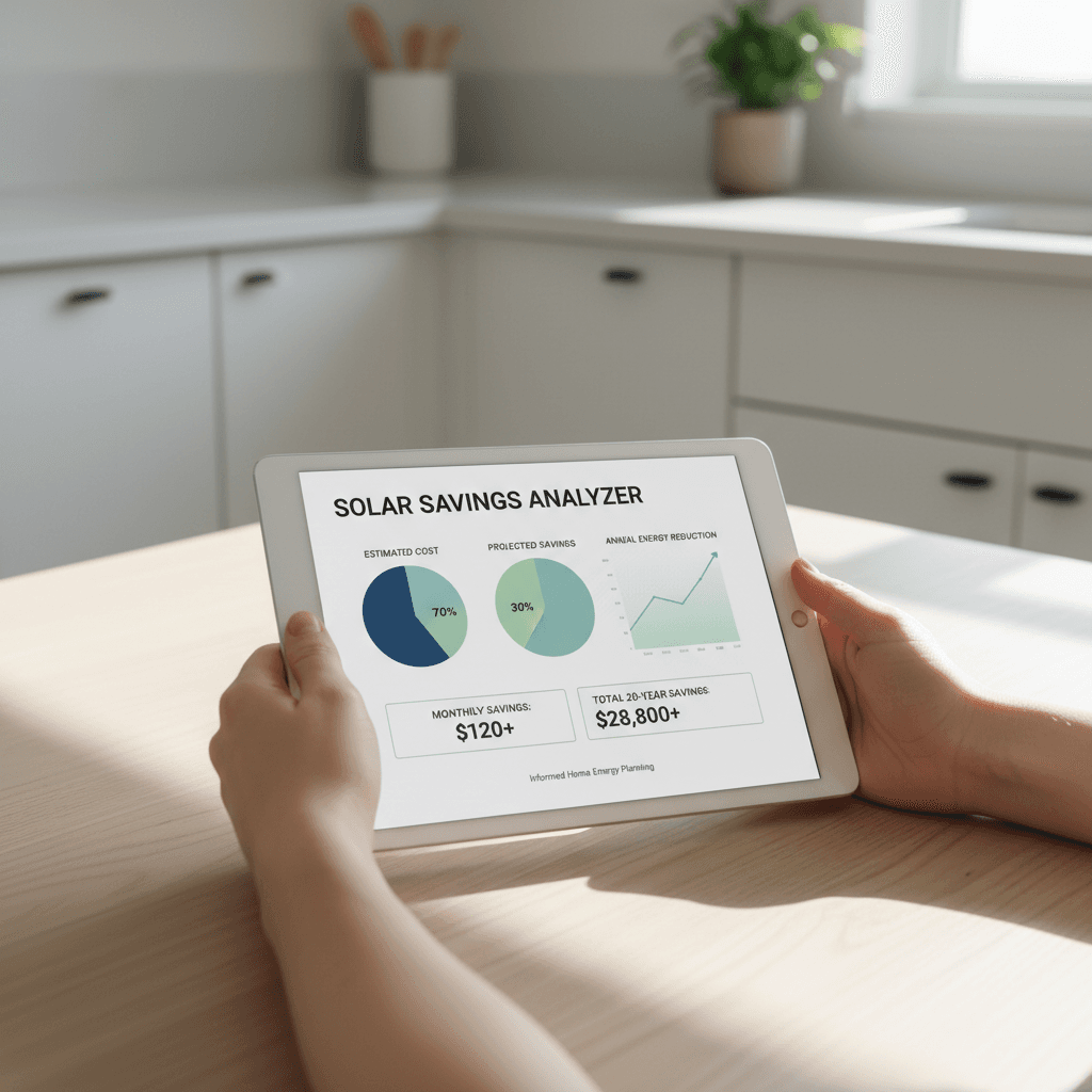 Homeowner reviewing roofing cost estimates on tablet