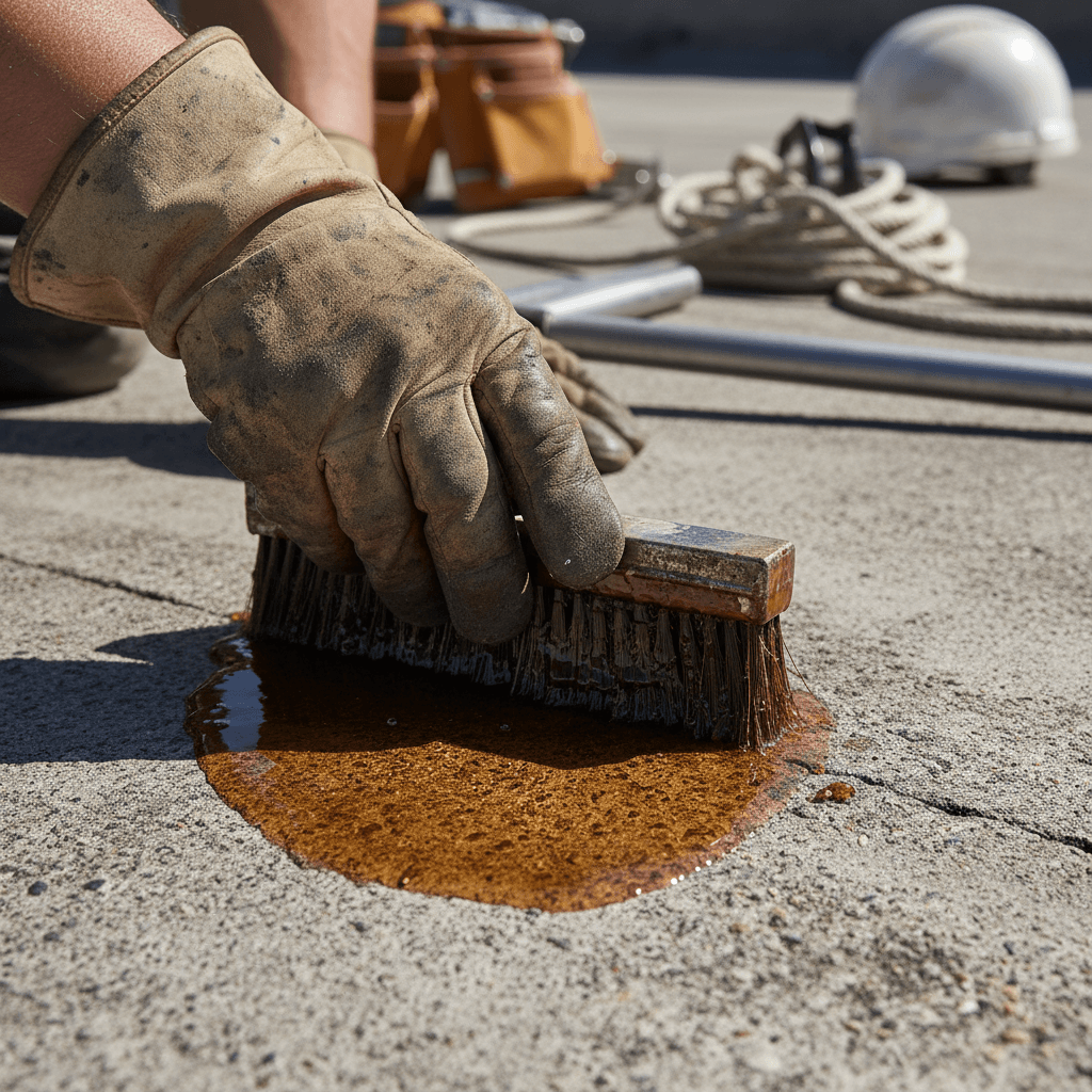 Stretching flexible rubberized roof sealant