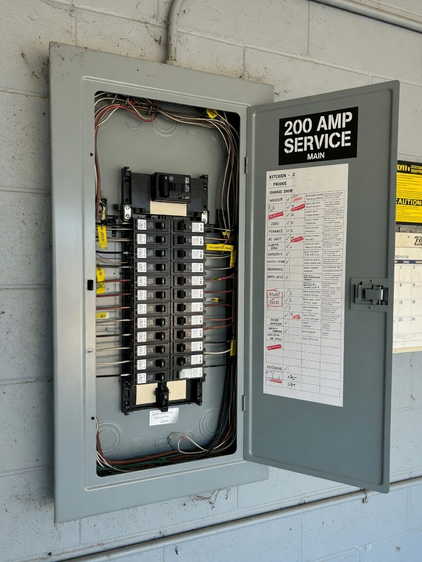 Residential electrical panel in a North Carolina home