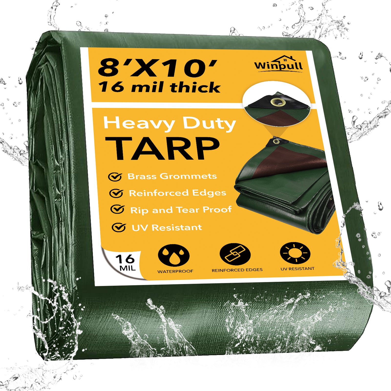 Winpull 10x20FT Heavy Duty Waterproof Tarp