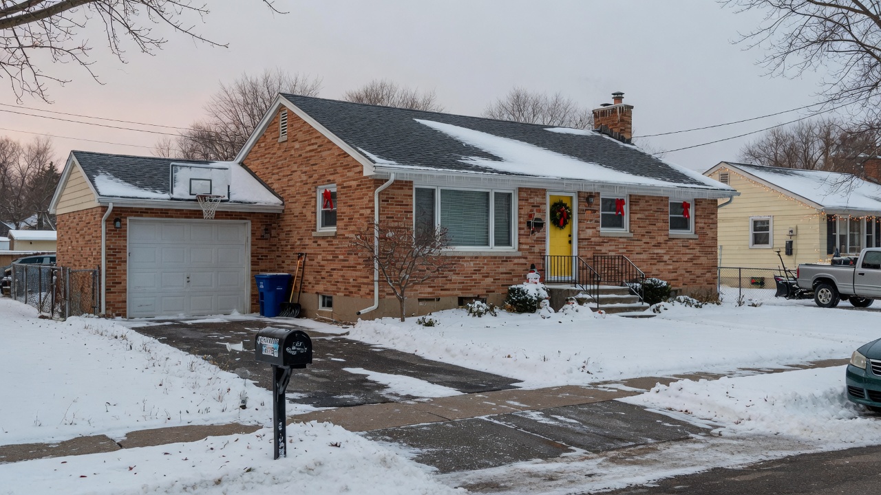 Michigan snow-belt home with asphalt shingles