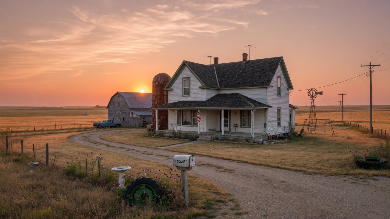 Kansas Great Plains farmhouse roof