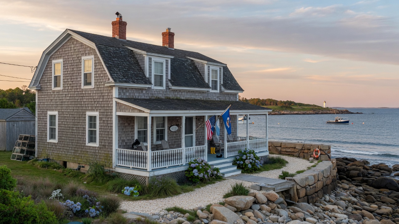 Massachusetts New England coastal cottage roof