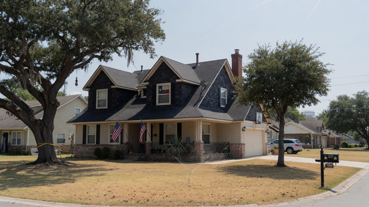 Texas suburban home with architectural shingles