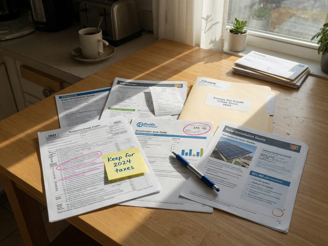 Federal solar tax credit paperwork for U.S. homeowners